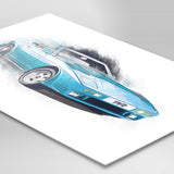 TVR "Wedge" (400SE) - Light Blue - A3/A4 Print "Splatter"