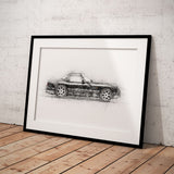 TVR Chimaera - Black - A3/A4 Print "Sketch"