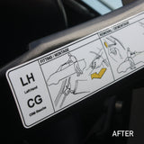 Cant Rail replacement labels (Elise S1) - extended version (early cars)