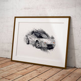 Lotus Elise S1 - New Aluminium - A3/A4 Print "Splatter"