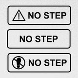 NO STEP warning decal