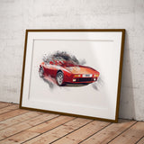 TVR "Wedge" (400SE) - Red - A3/A4 Print "Splatter"