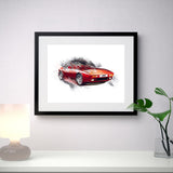 TVR "Wedge" (400SE) - Red - A3/A4 Print "Splatter"