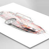 TVR "Wedge" (400SE) - Red - A3/A4 Print "Sketch"