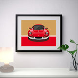 Lotus Elise S1 Type 49 - Red/Gold - A3/A4 Stylised Print