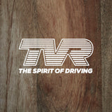 TVR - "The Spirit of Driving" logo with modern-style slogan